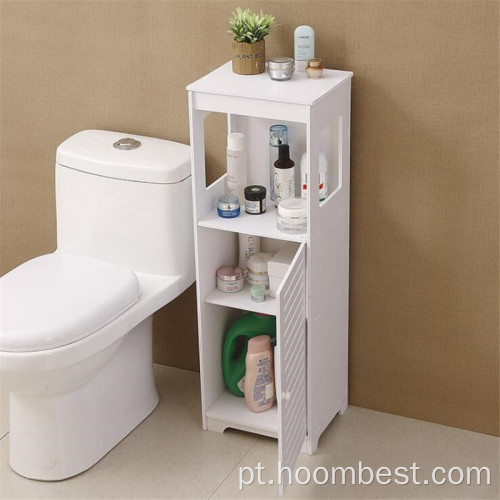 Mesa de cabeceira estreita com arrumação para casa de banho para espaços pequenos